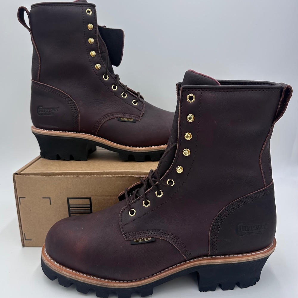 Chippewa Logger Boots Mens 10.5 M Brown 73060 9 Inch Waterproof Insulated EH